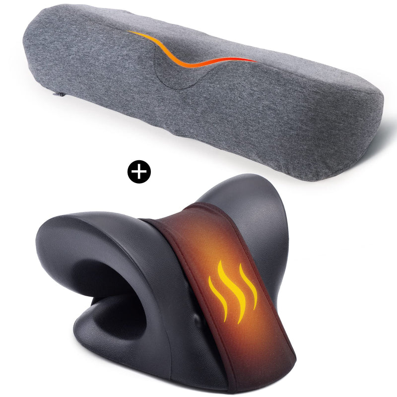 [Australia] - Heated Neck Stretcher Cervical Traction Device Pillow for Neck Pain Relief and Cervical Neck Pillow for Sleeping Neck Bed Pillow 