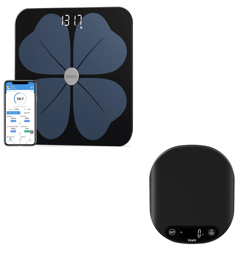 [Australia] - Vitafit Smart Body Fat Scale with app and Kitchen Scale 33lb 