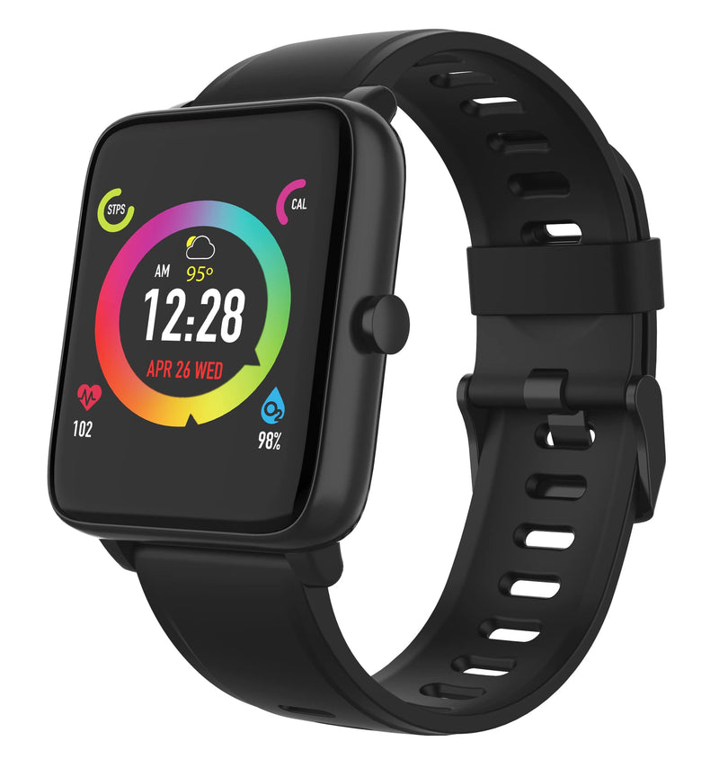 [Australia] - 3Plus Smart Watch Built-in Fitness Tracker with Heart Rate and Blood Oxygen Monitor,Sleep Monitor Waterproof Smartwatch HD Color Touchscreen for Men Women Compatible with iPhone & Android Vibe Lite-Black 