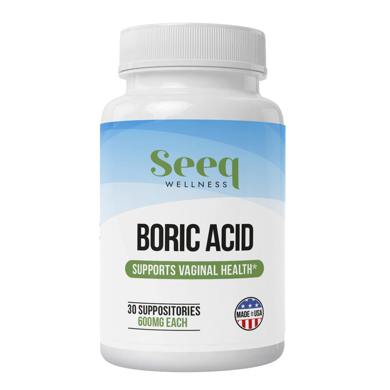 [Australia] - SeeQ Wellness Boric Acid Vaginal Suppositories - Helps Support Odor Control and Balance Vaginal PH, Made in USA - 30 Count 