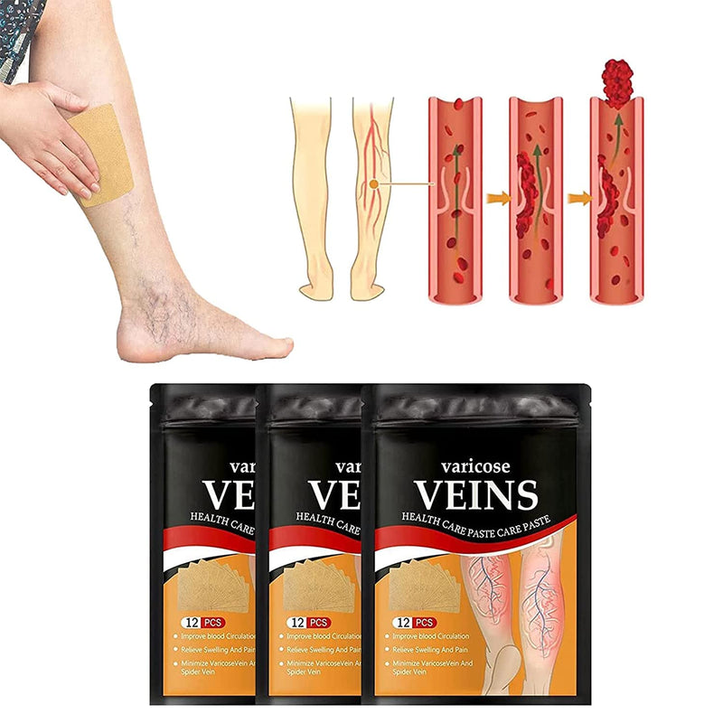 [Australia] - 36pcs Veinhealth Varicose Veins Treatment Patch,Varicose Veins Patch,Varicose Veins Treatment for Legs, Spider Veins Removal for Legs Patch, Improve Blood Circulation 