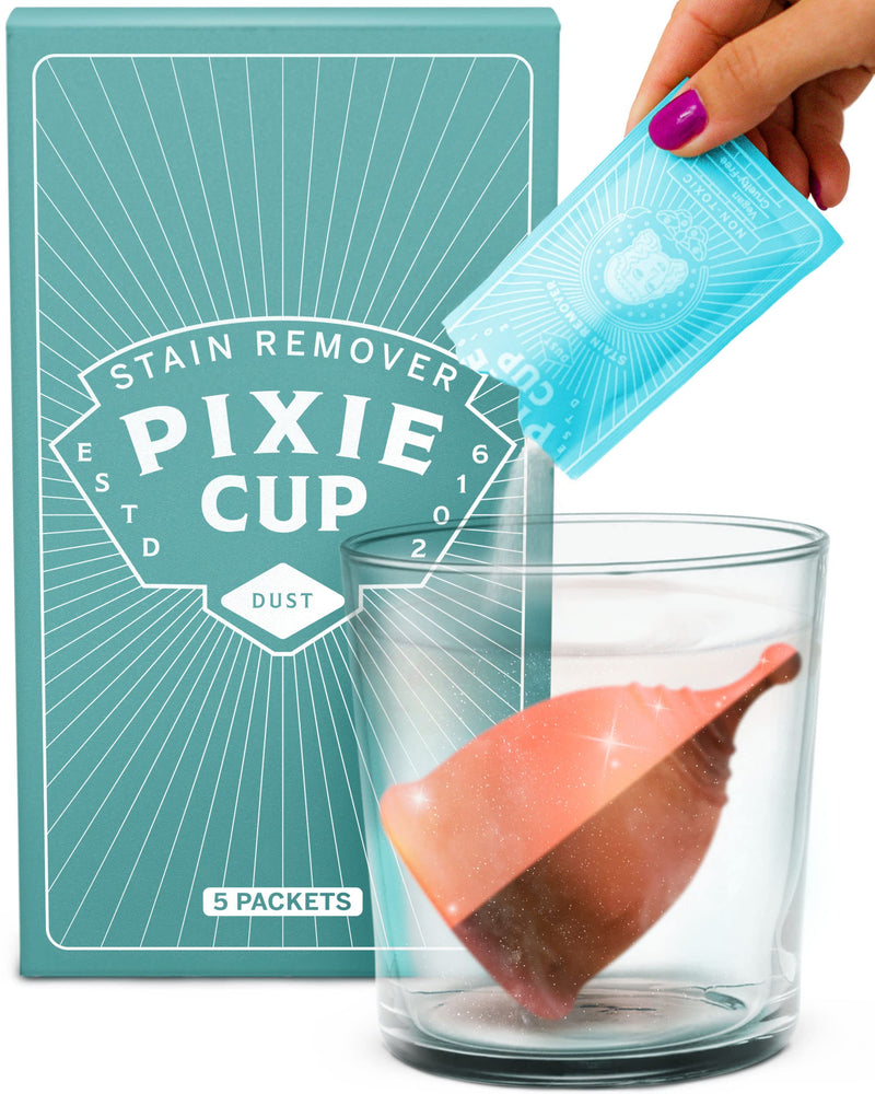[Australia] - Menstrual Cup Stain Remover - Sterilizer and Cleaner - The Only Wash That Will Completely Remove Stains from Reusable Menstrual Discs | Organic Powder Solution | 5 Packets 