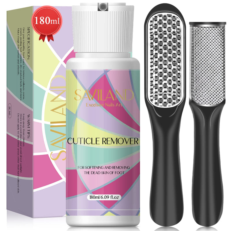 [Australia] - Saviland Callus Remover Kit for Feet - 180ML/6.09OZ Foot Callus Remover Cream with Pedicure Tools Foot Scrubber Professional Remover Heels Foot Care for Home Pedicure Care Salon Use 6.09OZ Callus Remover for Feet 