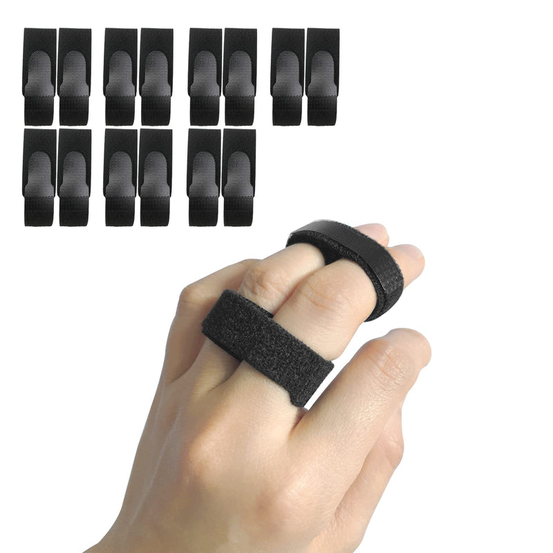 [Australia] - 14PCS Broken Finger Buddy Wraps for Arthritis Pain Injury, Non-Slip Buddy Loops For Finger Straps for Treating/Taping Sprained, Jammed, Fractured Fingers 14pcs-black 