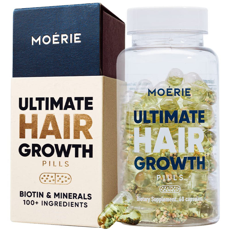 [Australia] - Moerie Hair Growth Supplement for Women & Men - Hair Skin and Nails Vitamins with Biotin, Q10 & Minerals - for Thicker, Fuller Hair & Hair Loss Treatment - Advanced Beadlet Delivery System - 60 Pills 60 capsules 