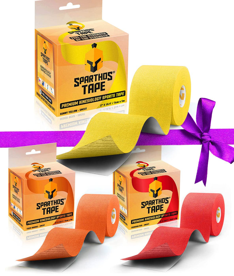 [Australia] - Sparthos Tape Color Bundle: Sunny Yellow + Tiger Orange + Crimson Red [16.4 ft Uncut Rolls] 