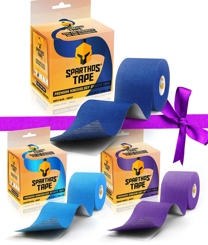 [Australia] - Sparthos Tape Color Bundle: Navy Blue + Electric Blue + Indigo Purple [16.4 ft Uncut Rolls] 