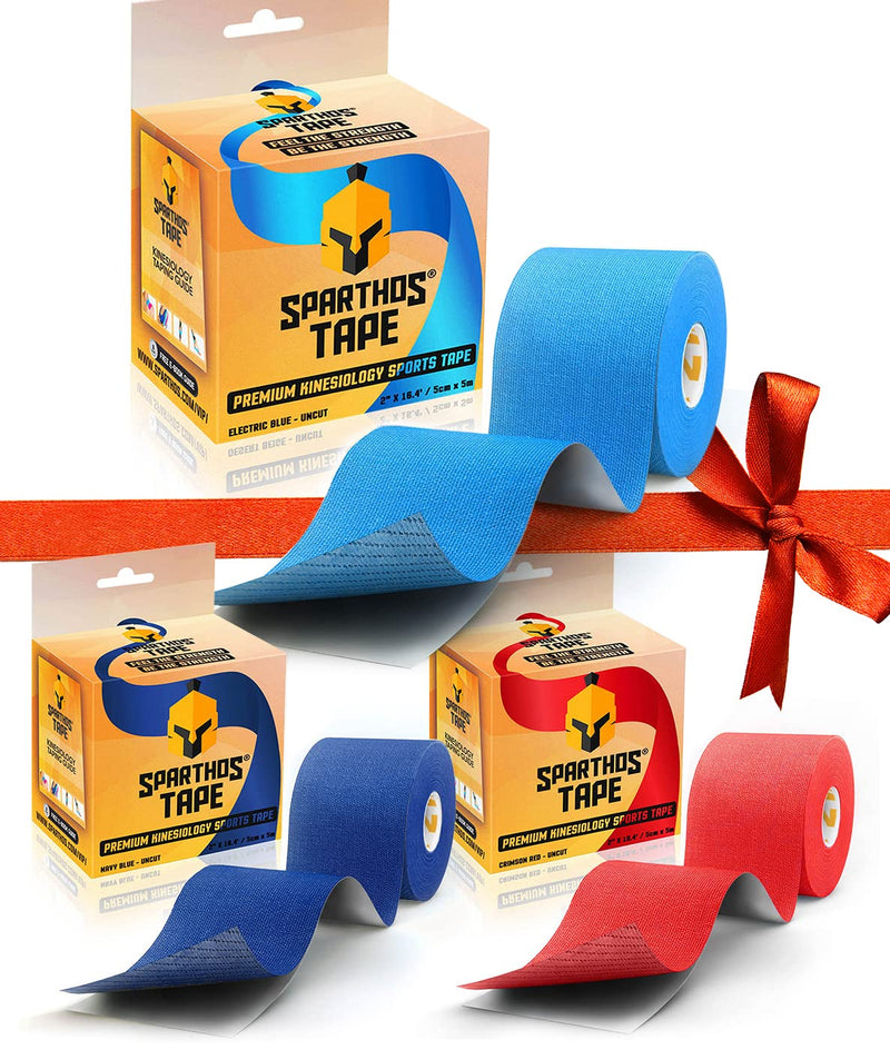 [Australia] - Sparthos Tape Color Bundle: Electric Blue + Navy Blue + Crimson Red [16.4 ft Uncut Rolls] 