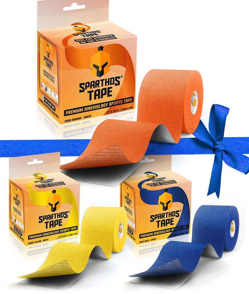 [Australia] - Sparthos Tape Color Bundle: Tiger Orange + Sunny Yellow + Navy Blue [16.4 ft Uncut Rolls] 