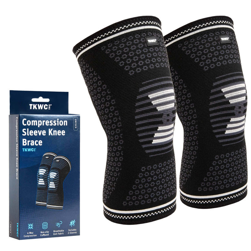 [Australia] - TKWC Knee Brace Compression Sleeve for Men Women, Knee Support for running, weightlifting, BasketBall , Knee Pads for Meniscus Tear, ACL, Arthritis and Knee Pain Relief (Medium) Medium 