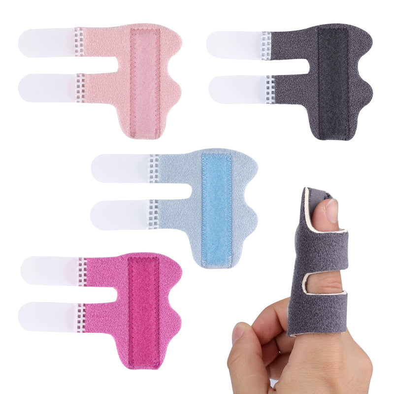 [Australia] - AIEX 4pcs Finger Splints, Finger Straightening Brace for Arthritis Finger Support for Trigger Broken and Strained Fingers (4 Colors) 