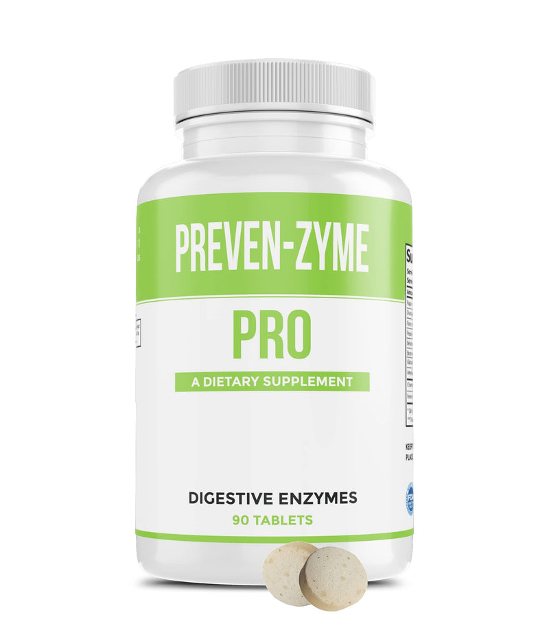 [Australia] - Prevenzyme Pro Digestive Enzyme Supplement (90 Tabs) Manufactured by Legere Pharmaceuticals for ES Global Supports Healthy Digestion, Relieves Gas & Bloating with Pepsin Pancreatin Papain Bromelain 