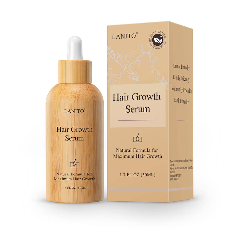 [Australia] - LANITO Hair Growth Serum with Radix Polygonum Multiflorum Root Extract for Hair Thinning, Hair Fall & Healthy, Scalp Hair Thickening Products for Woman Man 50 ML 1.69OZ 