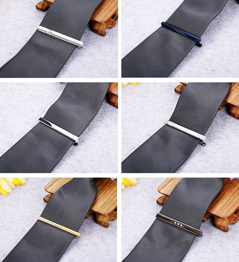 [Australia] - FIBO STEEL 10 Pcs Tie Clips Bar Pinch Clip for Men Wedding Business Tie Bar Clip with Box A: 10 Pcs a Set 