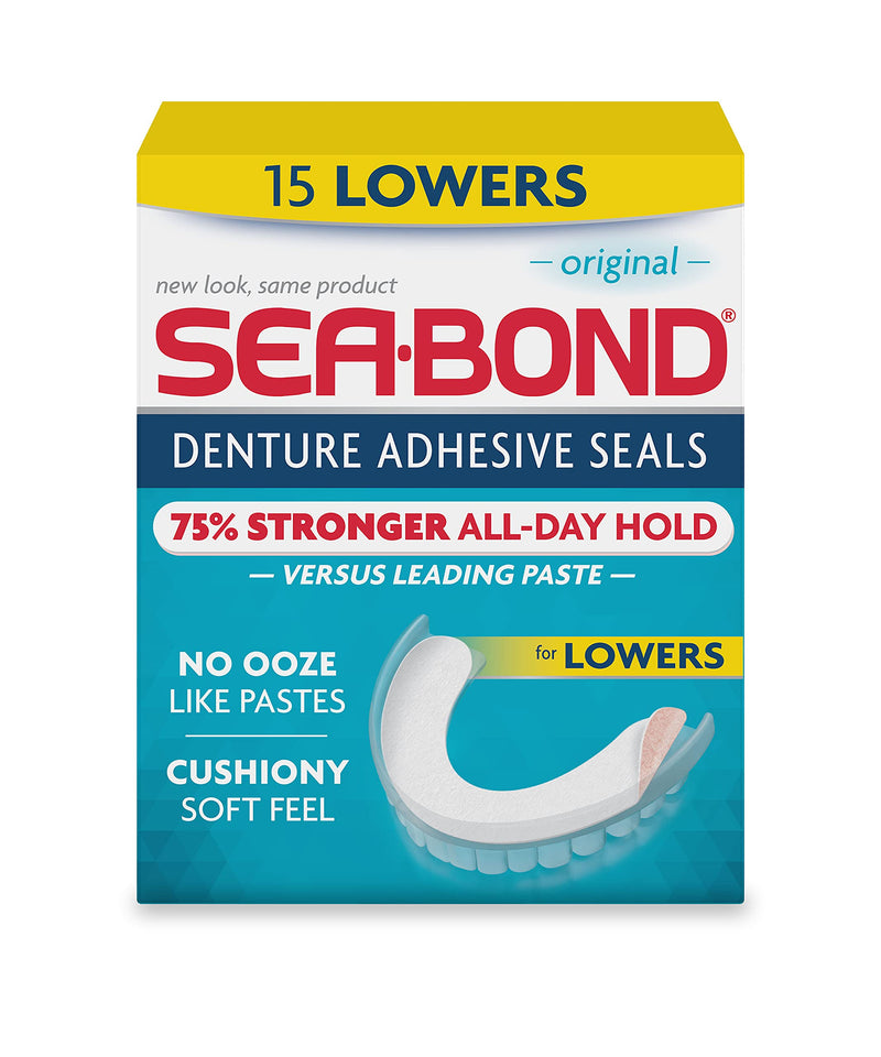 [Australia] - Sea Bond Secure Denture Adhesive Seals, Original Lowers, 15 Count 15 Count (Pack of 1) 