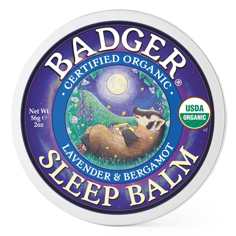 [Australia] - Badger Sleep Balm, Softens Skin Whilst Soothing The Mind, for a Blissful Nights Sleep Rub on The Temples or Pulse Points, Lavender and Bergamot Scent with Added Essential Oils, 56g 56 g (Pack of 1) 