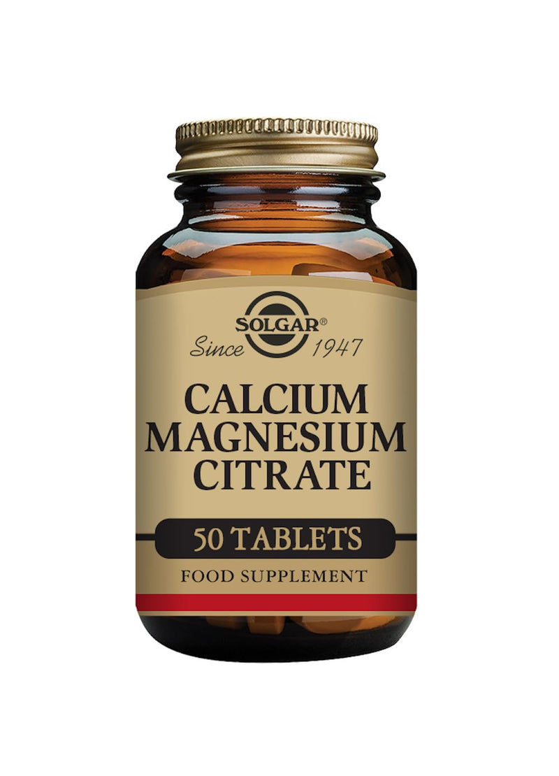 [Australia] - Solgar Calcium Magnesium Citrate Tablets - Pack of 50 - Supports Muscle and Nervous System - For Energy Release and Reduces Tiredness - Vegan, Gluten Free and Kosher 