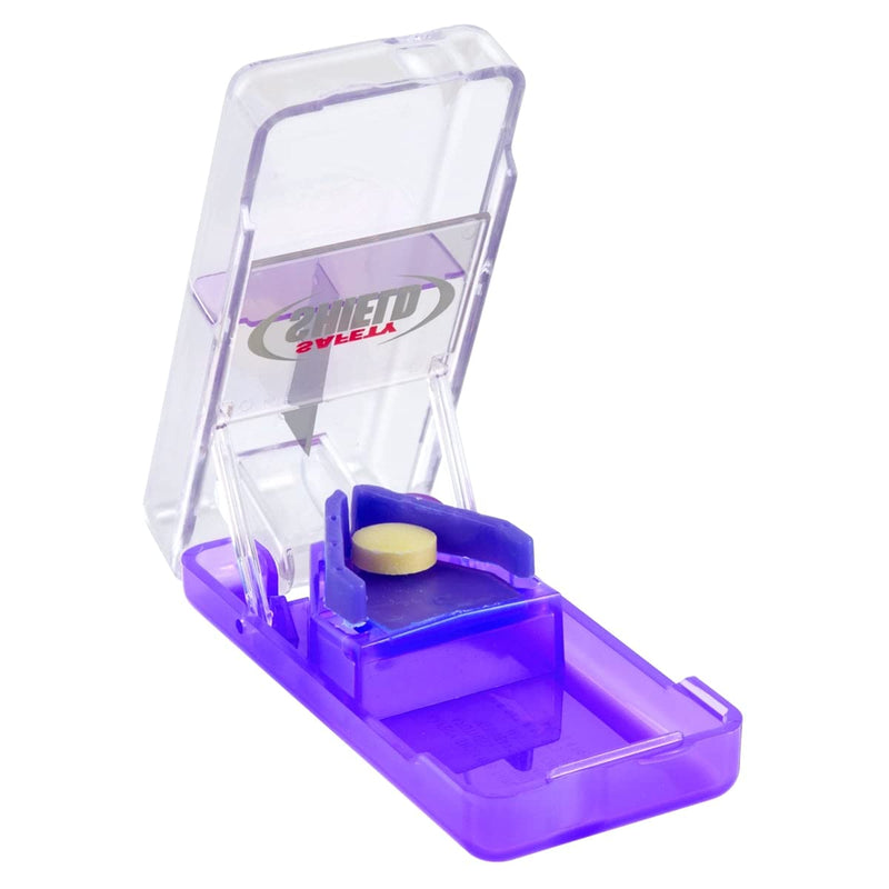 [Australia] - EZY DOSE Pill Cutter with Safety Shield, Tablet Splitter for Small Pills & Vitamins (Colour May Vary) Safety Shield Pill Cutter 