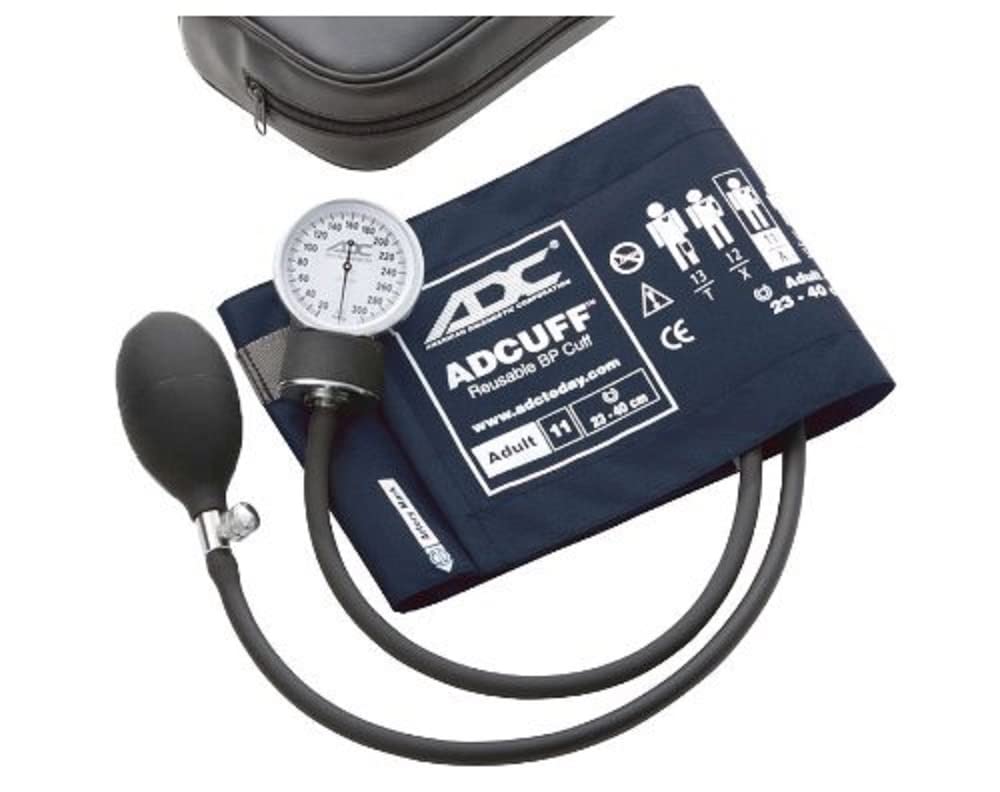 [Australia] - ADC 760-11AN Prosphyg Pocket Aneroid Sphygmomanometer with Adcuff Nylon Blood Pressure Cuff, Adult, Navy 