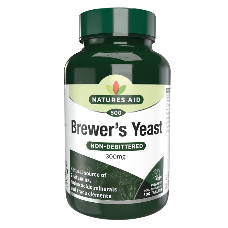 [Australia] - Natures Aid Brewers Yeast, 300 mg, 500 Tablets (Natural Source of B-Vitamins, Amino Acids, Minerals and Trace Elements, Vegan Society Approved, Made in the UK) 