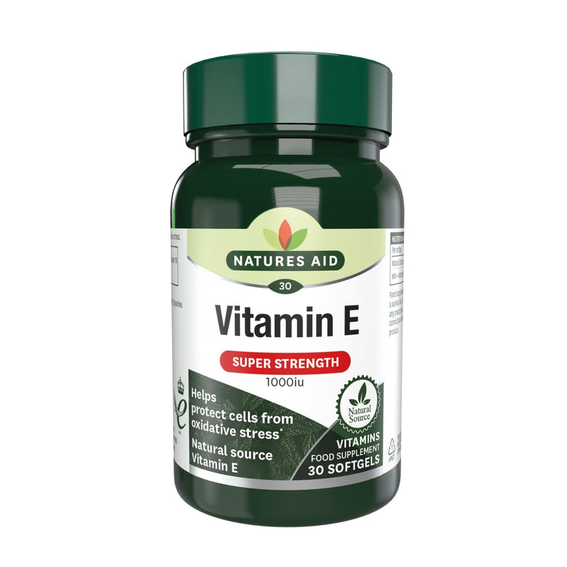 [Australia] - Natures Aid Vitamin E 1000iu, Natural Source, High Strength, 30 Softgel Capsules Single 