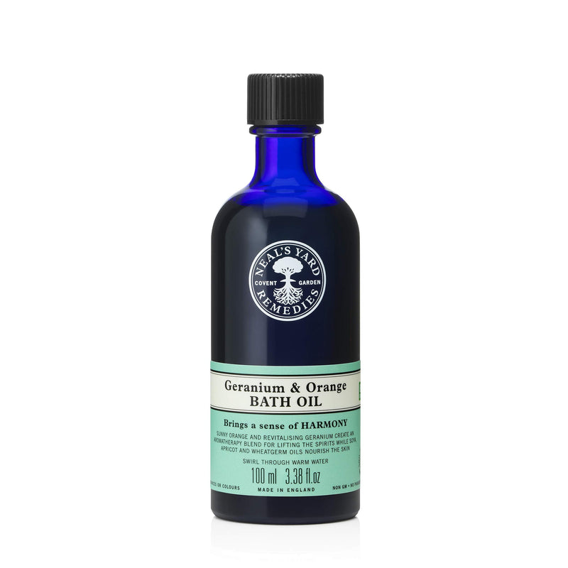 [Australia] - Neal's Yard Remedies Geranium & Orange Bath Oil | Energise Body & Mind W/ Uplifting Scents | 100ml 