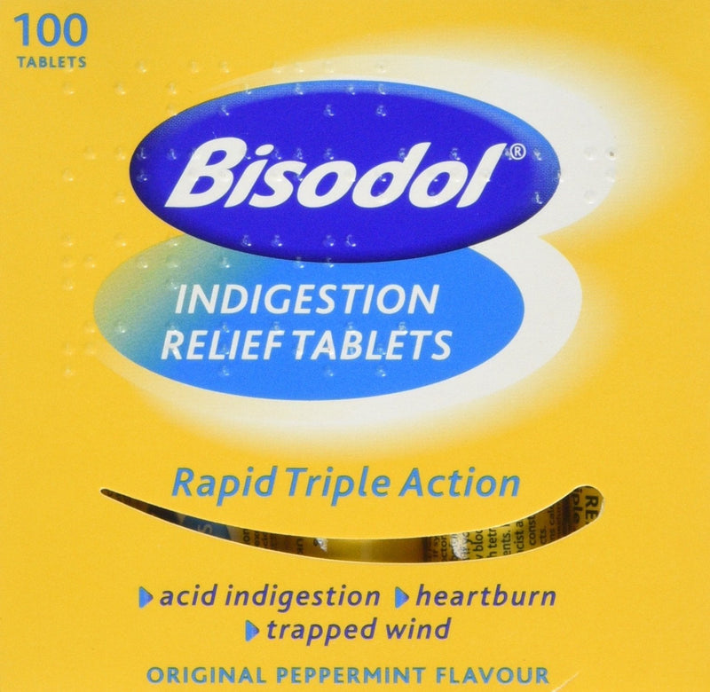 [Australia] - Bisodol Indigestion Relief Tablets - 100 Tablets Fast Relief to Trapped Wind, Acid Indigestion & Heartburn,100 Count (Pack of 1) 