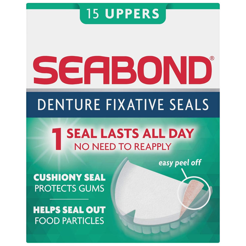 [Australia] - Seabond Denture Fixative Seals, Soft Adhesive Cushion, Last All Day & Protect Gums, 15 Uppers,Pack of 1 Uppers - 15 Units 