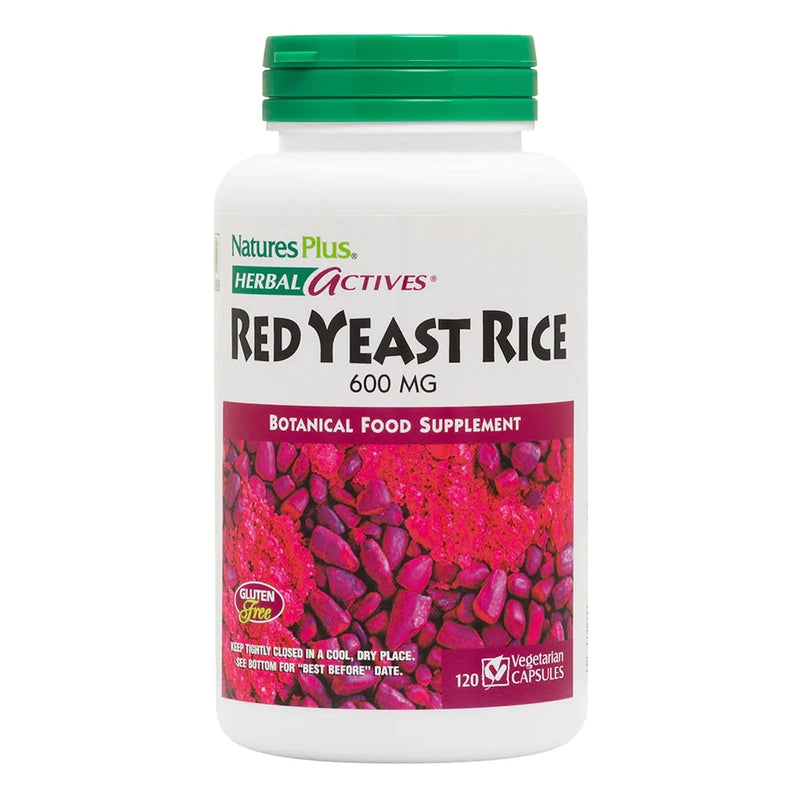 [Australia] - NaturesPlus Herbal Actives Red Yeast Rice 600mg - Normal Blood Cholesterol Levels, Easy to Swallow Herbal Supplement - Vegetarian, Gluten Free - 120 Capsules 