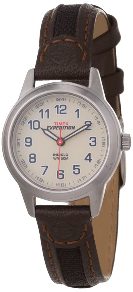 [Australia] - Timex Expedition Field Mini 26 mm Women's Brown Leather Strap Quartz Watch 