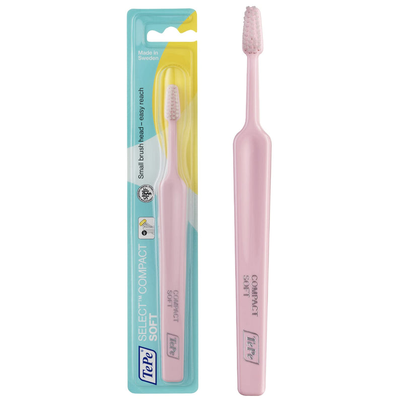 [Australia] - TEPE Select Compact Soft Toothbrush / Small, User-Friendly Brush / 1 X Select Compact Soft Brush, Assorted Colors 1 Count (Pack of 1) 