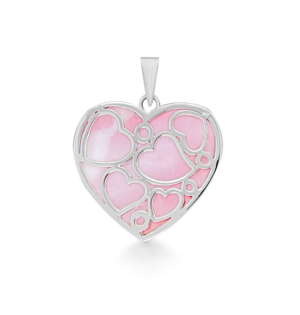 [Australia] - Tuscany Silver Sterling Silver Large Filigree Mother of Pearl Heart Pendant 