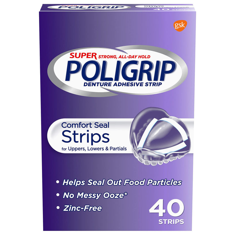 [Australia] - Super PoliGrip Comfort Seal Strips Denture Adhesive - 40 Strips 