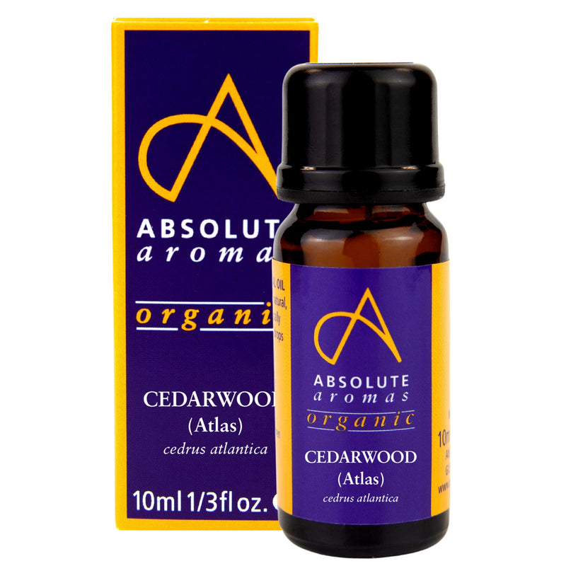[Australia] - Absolute Aromas Organic Cedarwood Essential Oil 10ml - 100% Pure, Natural, Undiluted, Vegan and Cruelty-Free - For use in a Diffuser and Aromatherapy Blends 10 ml (Pack of 1) 