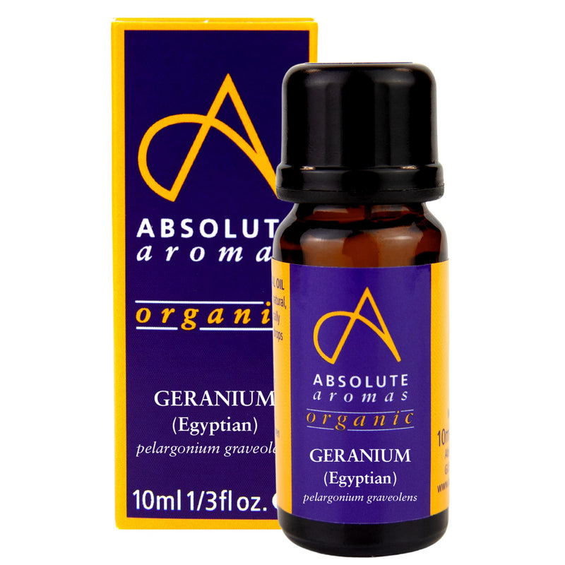 [Australia] - Absolute Aromas Organic Geranium Essential Oil 10ml - 100% Pure, Natural, Undiluted, Vegan and Cruelty-Free - For use in a Diffuser and Aromatherapy 