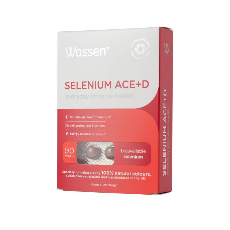 [Australia] - Wassen Selenium ACE+D Immune Health | Highly Bioavailable Selenium | with Vitamins A,C, D & E & Zinc | 90 Tablets 