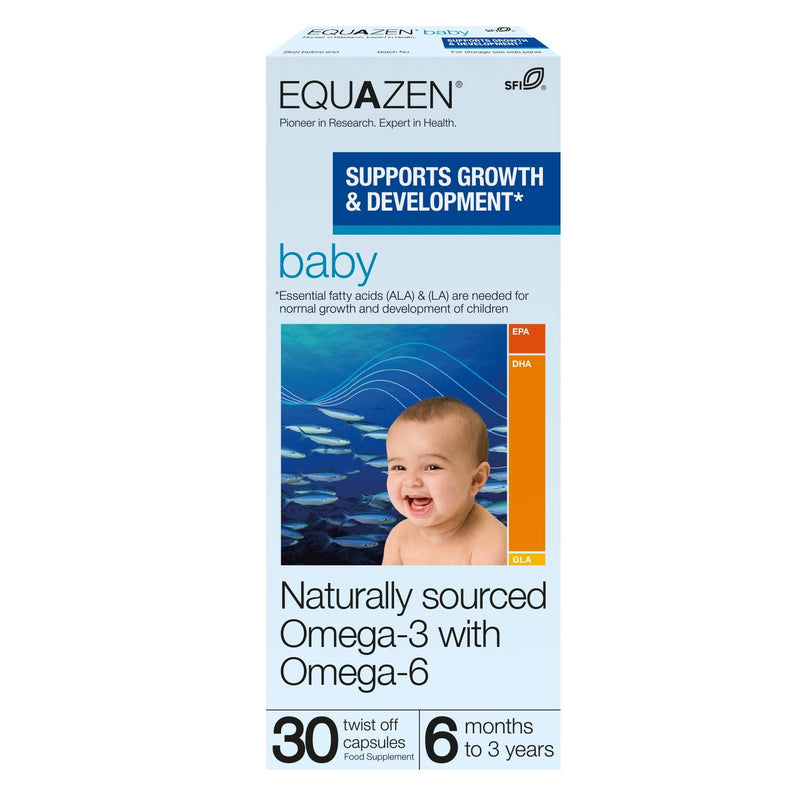 [Australia] - EQUAZEN Baby Capsules | Omega 3 & 6 Supplement | Supports Brain Function | Blend of DHA, EPA & GLA | Add to Food/Drink | For Babies from 6 Months to 3 Years | 30 Capsules 