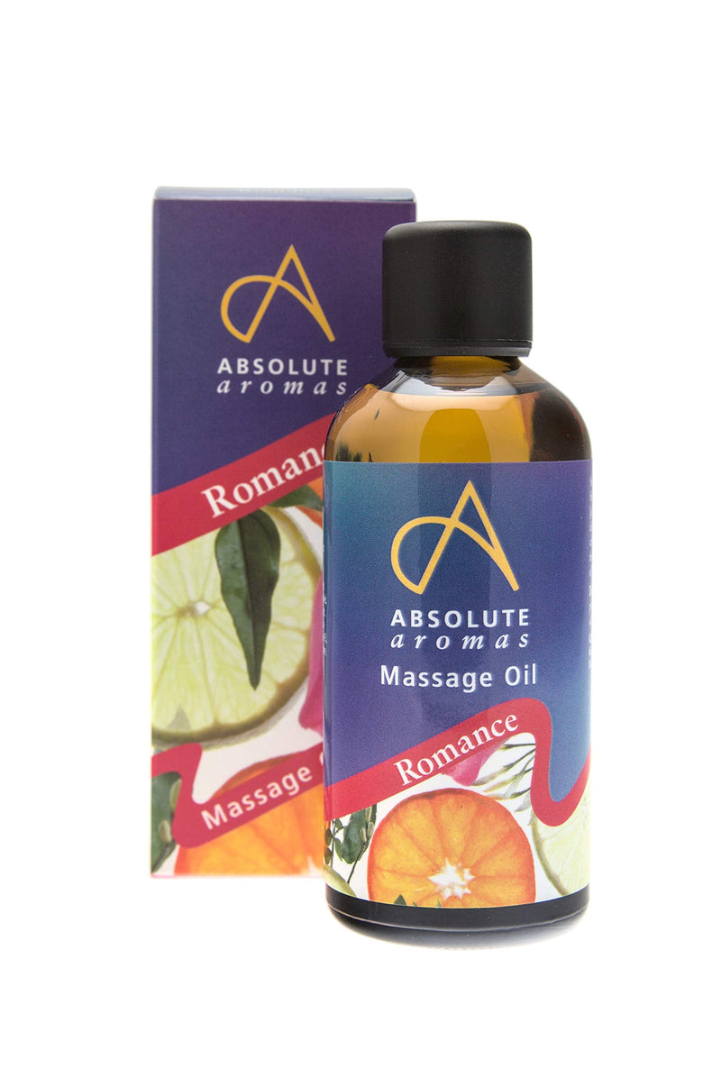 [Australia] - Absolute Aromas Romance Bath & Massage Oil 100ml - Jasmine, Spearmint and Cedarwood Pure Essential Oils in a Jojoba, Sweet Almond & Evening Primrose Base - Sensual Body Oil 