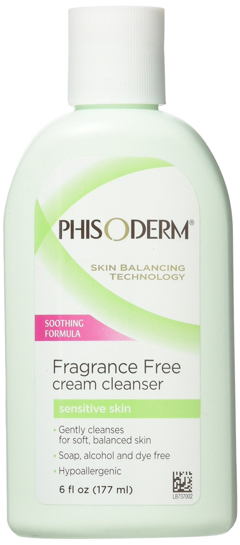 [Australia] - Phisoderm Fragrance Free Cream Cleanser For Sensitive Skin 6 oz 