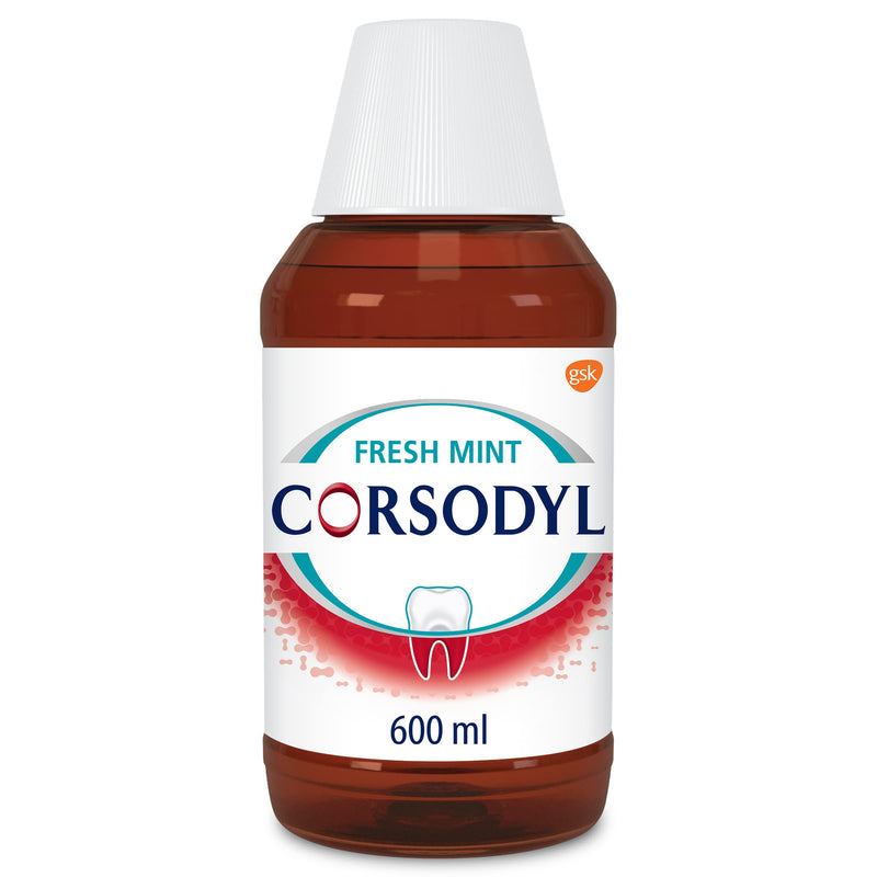 [Australia] - Corsodyl Mouthwash Mint, Gum Disease & Bleeding Gum Treatment Mouthwash, 600 ml Fresh Mint 600 ml (Pack of 1) 