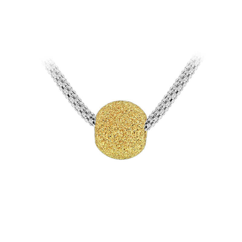 [Australia] - Tuscany Silver Sterling Silver Yellow Gold Plated Ball On Popcorn Chain of 46cm/18" 