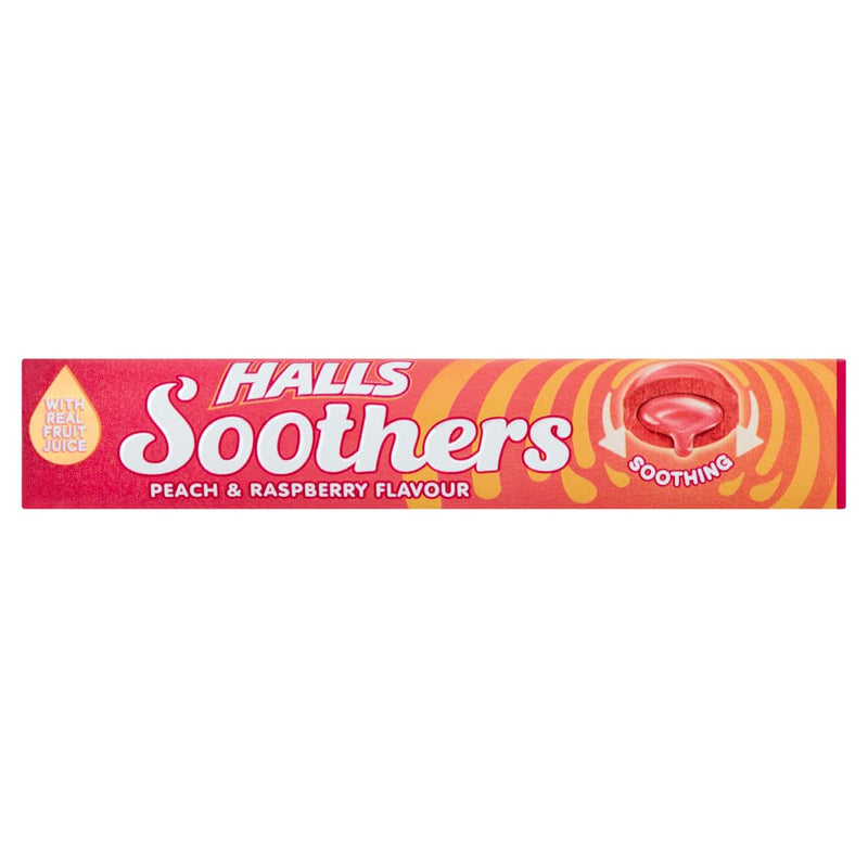 [Australia] - Halls Soothers Real Peach and Raspberry Juice Sweets, 45 g 45 g (Pack of 1) 