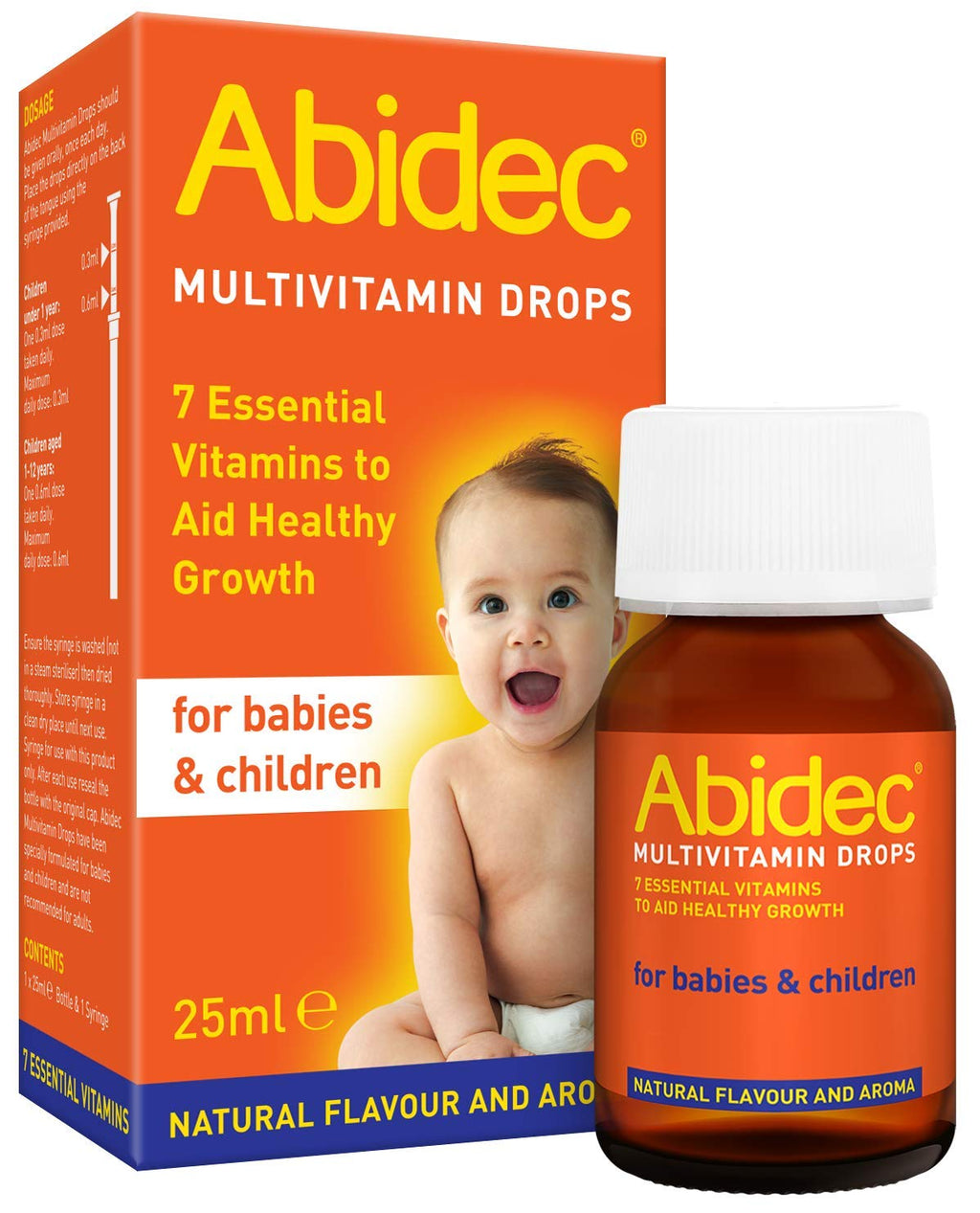 [Australia] - Abidec Kid Baby Multivitamin Drops – Aids Healthy Growth Contains Vitamin D, C and A – Suitable from Birth, Natural flavour and aroma, 25 ml 