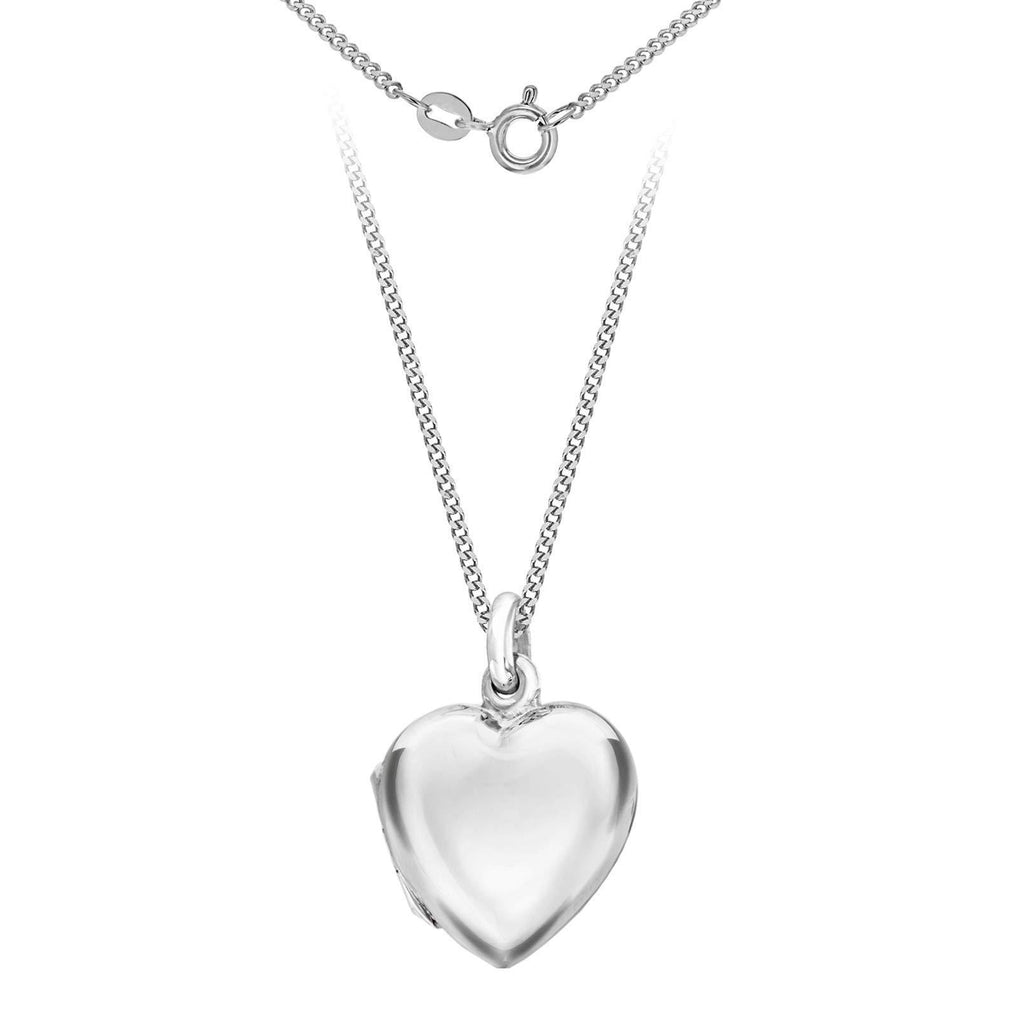 [Australia] - Tuscany Silver Sterling Silver Heart Locket Pendant on Curb Chain of 46cm/18" 