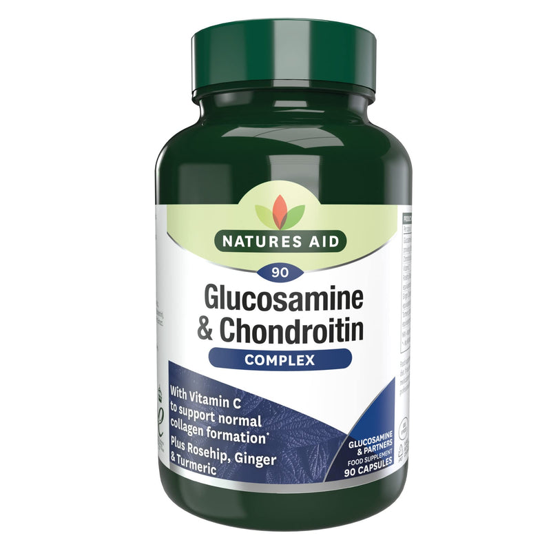 [Australia] - Natures Aid Glucosamine and Chondroitin Complex with Rosehip, Ginger, Turmeric and Vitamin C, 90 Capsules 