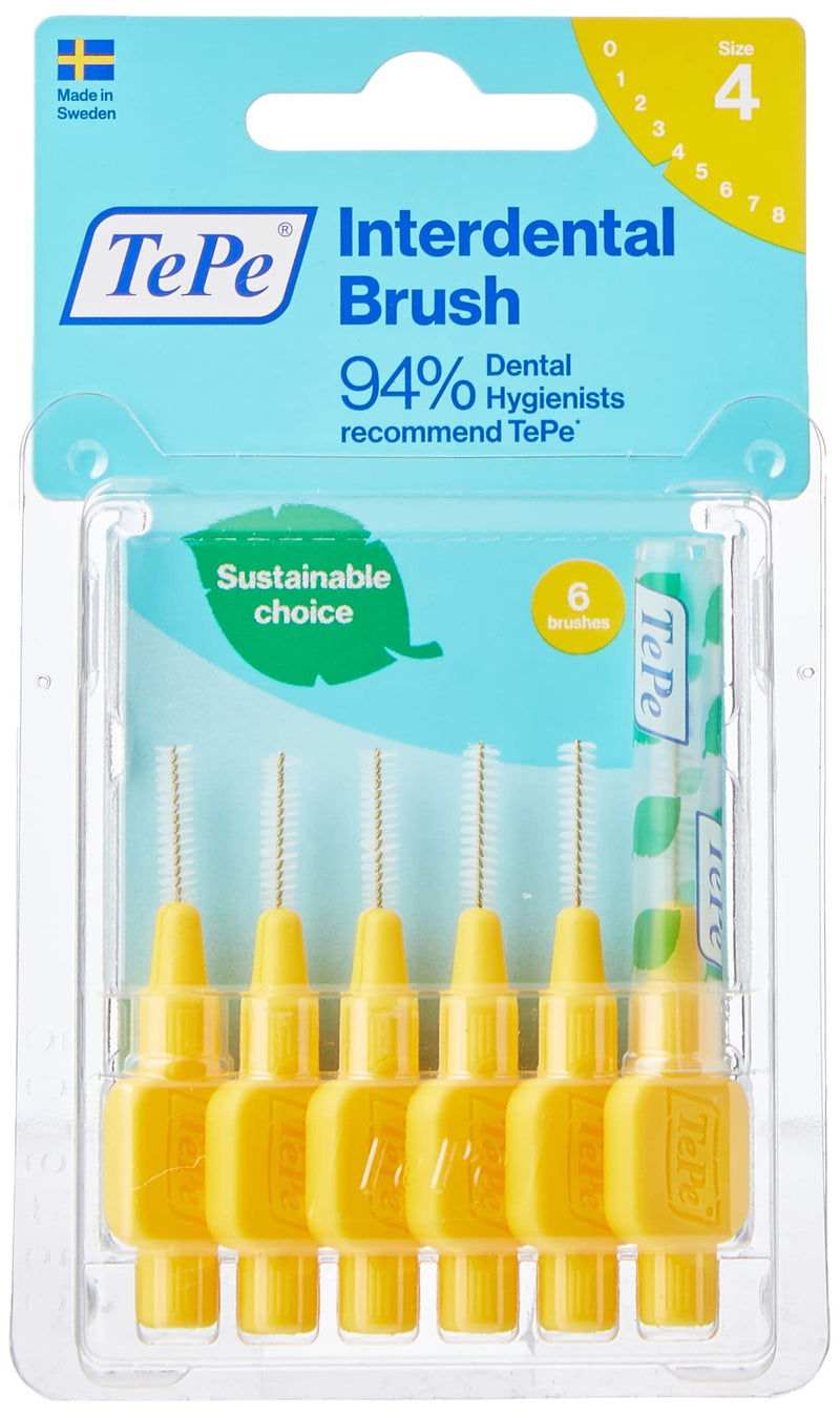 [Australia] - Tepe 0.7 mm Interdent Yellow Brushes - Pack of 6 pieces 