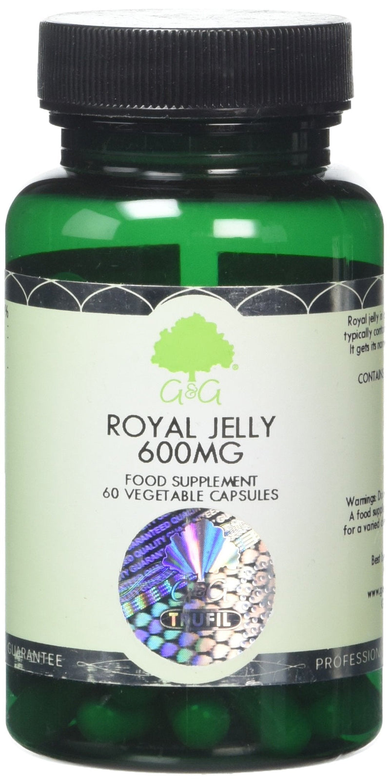 [Australia] - G&G Vitamins Royal Jelly 600mg - 60 Vegetable Capsules - 3:1 Ratio - from Honey Bees 
