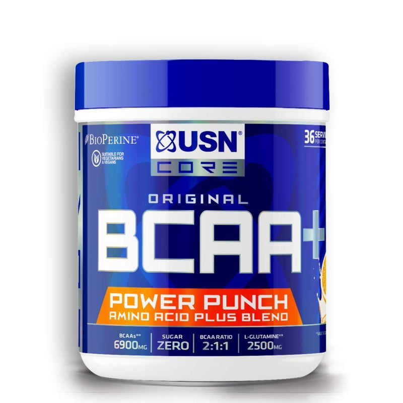 [Australia] - USN BCAA Power Punch Tangerine 400g: Refreshing BCAA Powder, Intra Workout Drink with Vitamin B6 and Amino Acids 