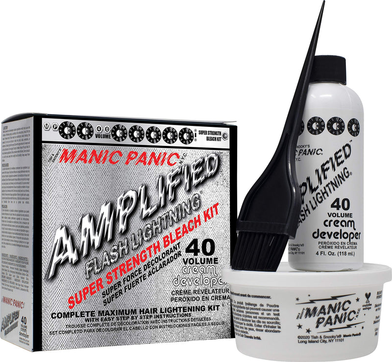 [Australia] - Manic Panic - Flash Lightning Bleach Kit 40 Volume Box Kit Vegan Cruelty Free Hair Bleach, 38ml of powder, 118ml of developer 