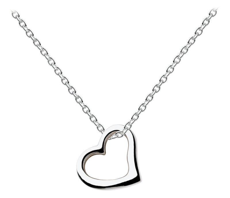 [Australia] - Dew Sterling Silver Open Heart Necklace of Length 45.7 cm 
